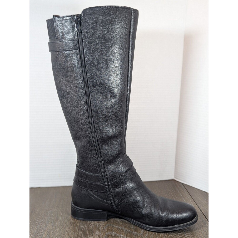 Women's Black Leather Riding Boots - Picture 10 of 16